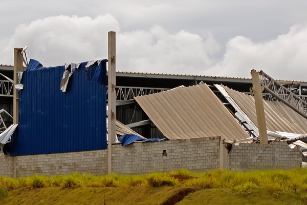 Commercial Metal Structure Destroyed by Hurricane